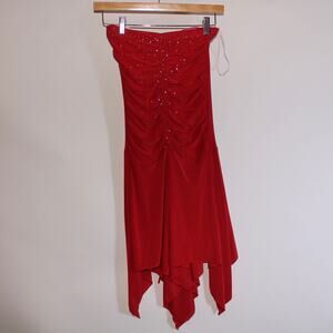 Y2K Capricho Red Fairycore Halterneck Dress With Rhinestones Size S
